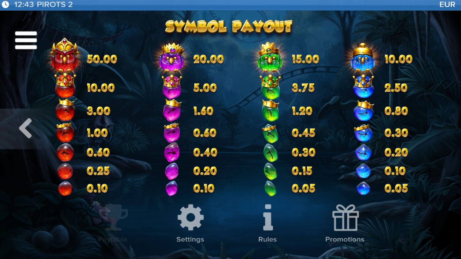 paytable